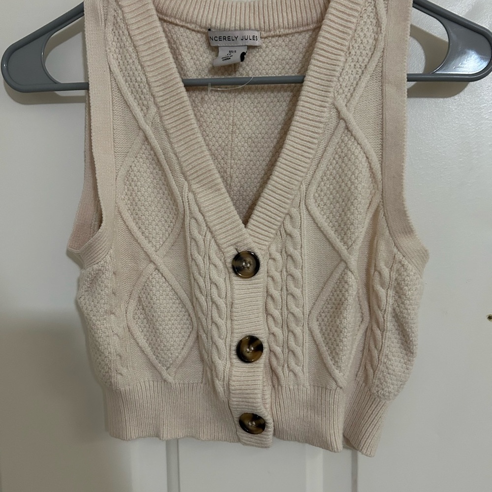 Cream sweater vest